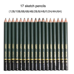 42 In 1 Drawing Painting Sketch Kit with Pencil Erasers Sharpener, 42 In 1