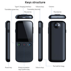 T10Pro Wifi Artificial Intelligence Photo / Recording Translating Machine Supports 138 Languages, T10Pro White, T10Pro Black