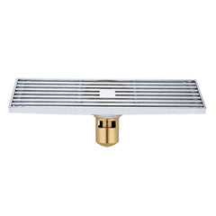 8x30cm Extended Full Copper Strip Floor Drain, Style:, K8034 Chrome Plated+Black Straight Row, K8034 Chrome Plated+Copper Self Seal, K8034 Chrome Plated+5.5 Deep Water Seal, K8034 Chrome Plated+Magnetic Suspension, K8035 Nickel Brushes+Black Straight R...