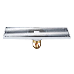 8x30cm Extended Full Copper Strip Floor Drain, Style:, K8034 Chrome Plated+Black Straight Row, K8034 Chrome Plated+Copper Self Seal, K8034 Chrome Plated+5.5 Deep Water Seal, K8034 Chrome Plated+Magnetic Suspension, K8035 Nickel Brushes+Black Straight R...