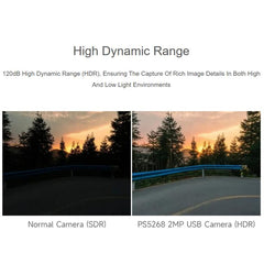Waveshare PS5268 2MP USB Camera Module 120dB High Dynamic Range, USB2.0 Port, Rolling Shutter, PS5268