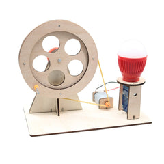 DIY Wooden Science Experiment Hand Generator Puzzle Toy, Hand Generator