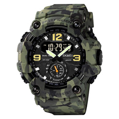 SKMEI 1637 Sports Digital Display Outdoor Shockproof Plastic Large Dial Men Watch, Black, Army Green, Blue Camouflage, Army Green Camouflage, Gray Black