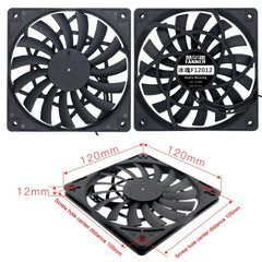 FANNE RIce Soul F12012 Desktop Chassis Ultra-thin 4pin Cooling Fan Intelligent PWM Speed Regulation, F12012