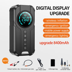 YX1920SH Vehicle Emergency Start Power Supply Air Pump All-in-one Machine, 8000mAh, 8000mAh+EVA Bag