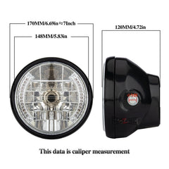 Motorcycle 7 Inch LED Headlamp Angel Ring Steering Function With Bracket, PE-D7inS01TZ 28-36MM