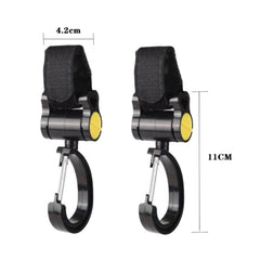 2pcs Universal Baby Stroller Hooks Accessories 360 Degree Sticky Hooks, Sticky Hooks(Pink), Sticky Hooks(Yellow), Sticky Hooks(Black)