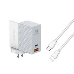 LDNIO A2620C 65W Universal Phone Tablet Charger Type-C/USB-C Port Fast Charger, 65W EU Plug, 65W UK Plug, 65W US Plug