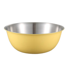 304 Stainless Steel Food Grade Dishes Bowl Kitchen Baking Stirring Bowl Vegetables Sandwood Basin, 19cm (Yellow), 22cm (Yellow), 24cm (Yellow), 19cm (White), 22cm (White), 24cm (White)