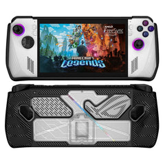 For ASUS Rog Ally Game Console PC+TPU Protective Case Cover With Bracket, PC+TPU  Black+Transparent