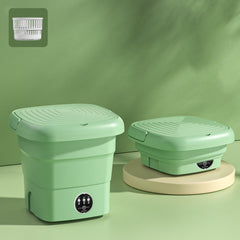 Mini Portable Folding Household Washing Machine Underwear Washer, Fruit Green, Lake Blue, Fruit Green + Blue Light Antibacterial