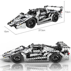 Assembly Metal Car Model Intelligence Handmade Assembly Toy Building Block, Racing Car