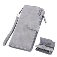 Baellerry Matte Leather Multi-card Slot Men Clutch Bag Zip Buckle Vintage Wallet