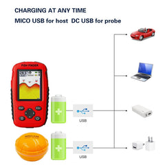 Wireless Ultrasonic Fish Finder Sonar Underwater Visual HD Angler Detector, FF998