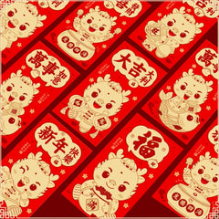6pcs /Pack Dragon New Year Red Packets Cartoon Dragon Zoshili New Year Red Envelopes, 936L