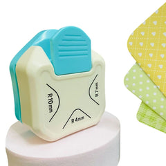 3 In 1 Fancy Corner Cutter Multi-angle Corner Cutter Chamfering Embosser, Flat Corner (Pink), Beauty Corner (Purple), Round Corner (Green), Round Corner (Blue)