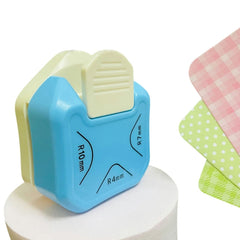 3 In 1 Fancy Corner Cutter Multi-angle Corner Cutter Chamfering Embosser, Flat Corner (Pink), Beauty Corner (Purple), Round Corner (Green), Round Corner (Blue)