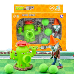 5pcs /Pack Genuine Plant VS Zombie Toy Set Children Cartoon Anime Doll, 686-1 Ice Shooter+Iron Barrel Zombie, 686-1 Pea Shooter+Barricades Zombie, 686-1 Big Spray Mushroom+Iron Barrel Zombie, 686-1 Cactus+Barricades Zombie