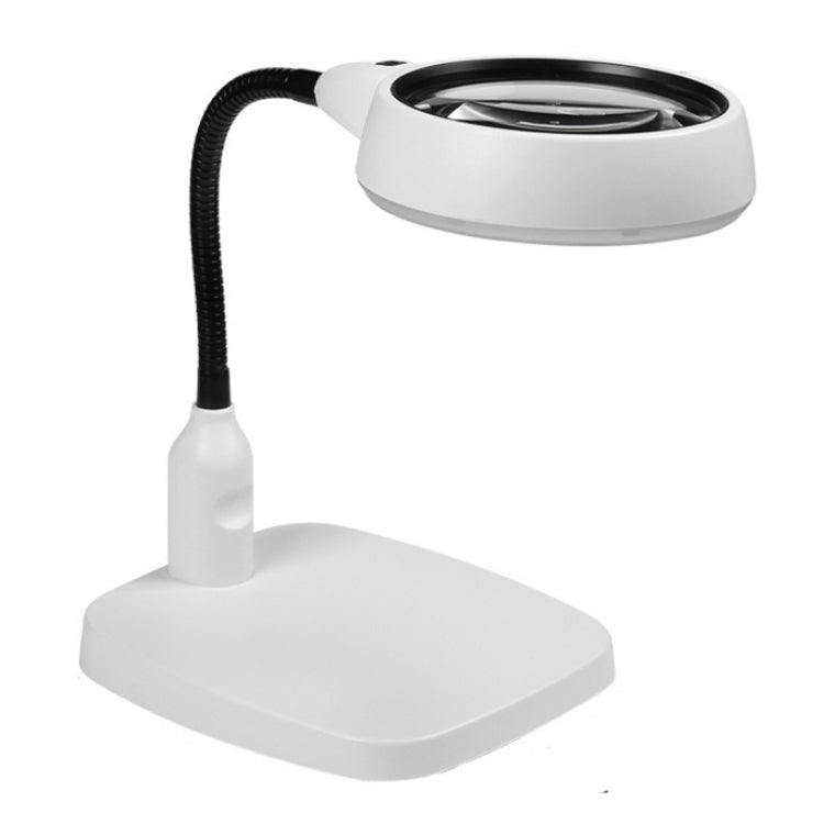 Desktop With 21 LED Lights 10X HD Reading Repair Metal Hose Magnifier, EU Plug, US Plug