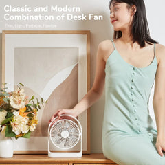 JisuLife FA19 4000mAh Wireless Rechargeable Desktop Mini Fan Silent Portable Fan