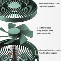 JisuLife FA19 4000mAh Wireless Rechargeable Desktop Mini Fan Silent Portable Fan