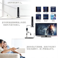 4K 1080P Indoor Digital TV Antenna For Local Channels 50 Miles Range With Amplifier Signal Booster, 50 Miles 20dBi HDTV-T2