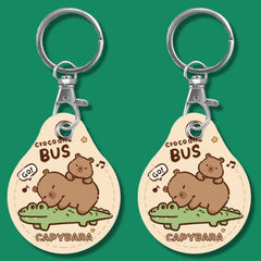 2pcs Cute Sensor Access Door Card Cover Keychain Elevator Water Drops Round Key Holder, Crocodile Bara, Lina Belle, Congratulations, Bow Tie Bear, English Winnie the Pooh, English Lotso, Melody, Cute Cinnamoroll, White Mickey Head, Muffled Pooh Bear   ...