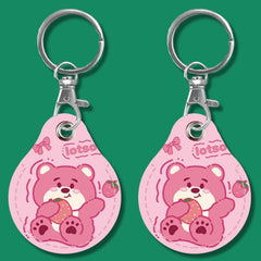 2pcs Cute Sensor Access Door Card Cover Keychain Elevator Water Drops Round Key Holder, Crocodile Bara, Lina Belle, Congratulations, Bow Tie Bear, English Winnie the Pooh, English Lotso, Melody, Cute Cinnamoroll, White Mickey Head, Muffled Pooh Bear   ...