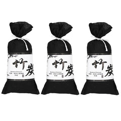 3Bags Bamboo Charcoal Air Purifying Bag For Refrigerators Wardrobes Car Formaldehyde Odor Removal Pack