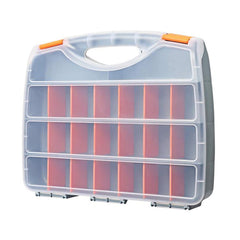Hardware Tool Storage Box With Handle Adjustable Compartment Miscellaneous Box, Orange