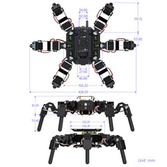 WAVESHARE Self-Balancing Controlled Bionic Hexapod Robot ESP32 Open Source