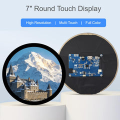 Waveshare 7inch Round HDMI Capacitive Touch Display, 1080x1080 LCD, 10-Point Multi-Touch  For Raspberry Pi Arduino DIY, 7inch 1080x1080 LCD
