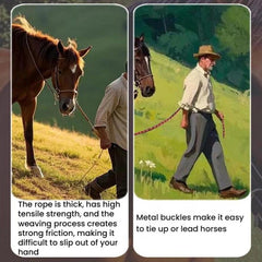 2.15m Woven Webbing Lead Rope Hand-Braided Horse Reins Horse Tether