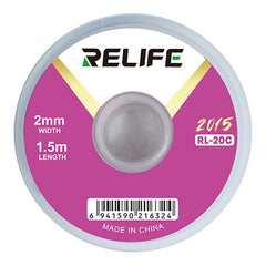 RELIFE RL-20C PCB Solder Cleaning Corrosion-Resistant Solder Removal Tape, 1.5mm x 1.5m, 2mm x 1.5m, 2.5mm x 1.5m, 3mm x 1.5m, 3.5mm x 1.5m