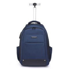 FUGUILAI Wheeled Backpack with Hideable Wheels & Straps, TSA Lock & 2-Stage Telescopic Handle Trolley Backpack for Business Travel