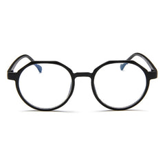 Fashion Eyeglasses Retro TR Frame Plain Glass Spectacles, Blue, Bright black, Matte Black, Pink, Gray