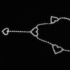 Vintage Heart Waist Chain Sexy Rhinestone Belts, Length: 120cm