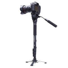 YUNTENG VCT-288RM SLR Camera Monopod Camera Support Foot Hydraulic Head Professional Photography Stand, Max Height: 1.48m, VCT-288RM