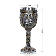 3D Viking Skull Coffee Beer Mug Skull Mug Beer Wine Drink Gift Stainless Steel Knight Decorative Cup for Men, Goblet, Mug