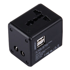 World-Wide Universal Travel Concealable Plugs Adapter with & Built-in Dual USB Ports Charger for US, UK, AU, EU