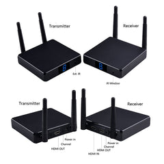 Measy FHD686 Full HD 1080P 3D 5-5.8GHz Wireless HDMI Transmitter (Transmitter + Receiver) with Display, Supports Infrared Remote Control & Wireless Same Screen Function, Transmission Distance: 200m, FHD686 with Display