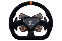 Black Simucube Tahko GT-21 Wireless Steering Wheel by Trak Racer UK, shown with transparent background and detailed grip design.