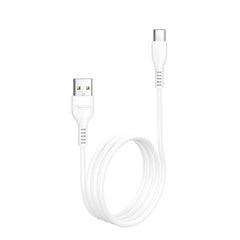 Phone Base USB A to USB C fast charging data cable, 2 meters long, with durable design and sleek black finish.