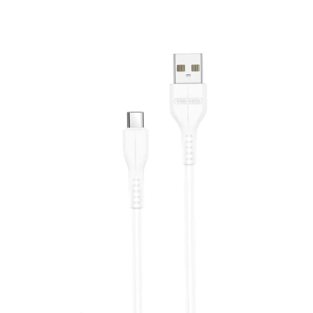 Phone Base USB A to USB C fast charging and data cable, 1 meter length, with durable connectors and sleek design.