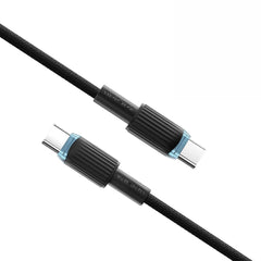 USB C to USB C 60W TPE Braided Black Fast Data Charging Cable VD-DC09CC