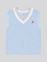 Girls Cricket Jumper Vest in Windsurfer