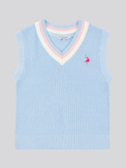 Girls Cricket Jumper Vest in Windsurfer