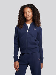 Girls Zip Hoodie & Relaxed Fit Jogger Set in Navy Iris