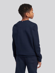 Boys Double Horsemen Crew in Dark Sapphire Navy / Haute Red DHM