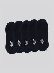 5 Pack Invisible Trainer Socks in Black